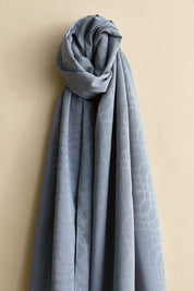 Jacquard Patterned Shawl - Anthracite