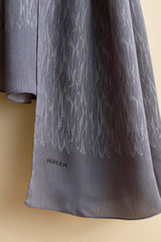 Jacquard Patterned Shawl - Anthracite