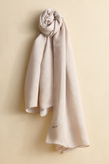 Jacquard Patterned Shawl - Beige
