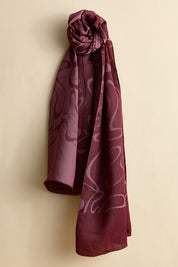 Jakar Desenli Şal - Bordo
