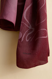 Jacquard Patterned Scarf - Burgundy