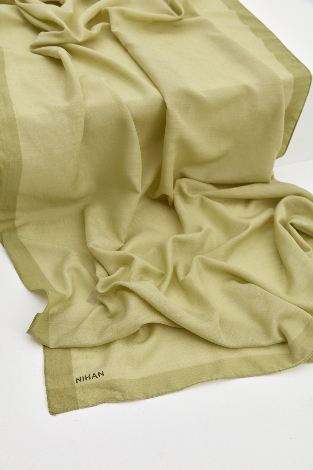 Jacquard Patterned Scarf - Light Green