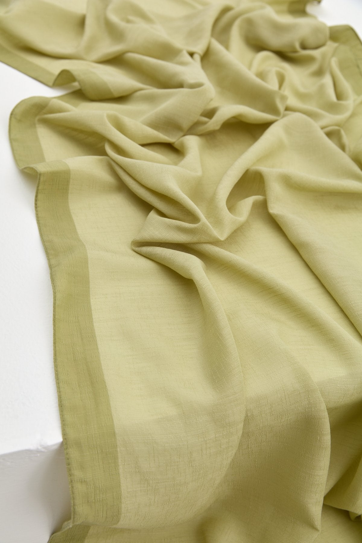 Jacquard Patterned Scarf - Light Green