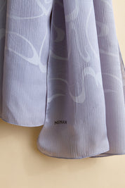 Jacquard Patterned Scarf - Grey