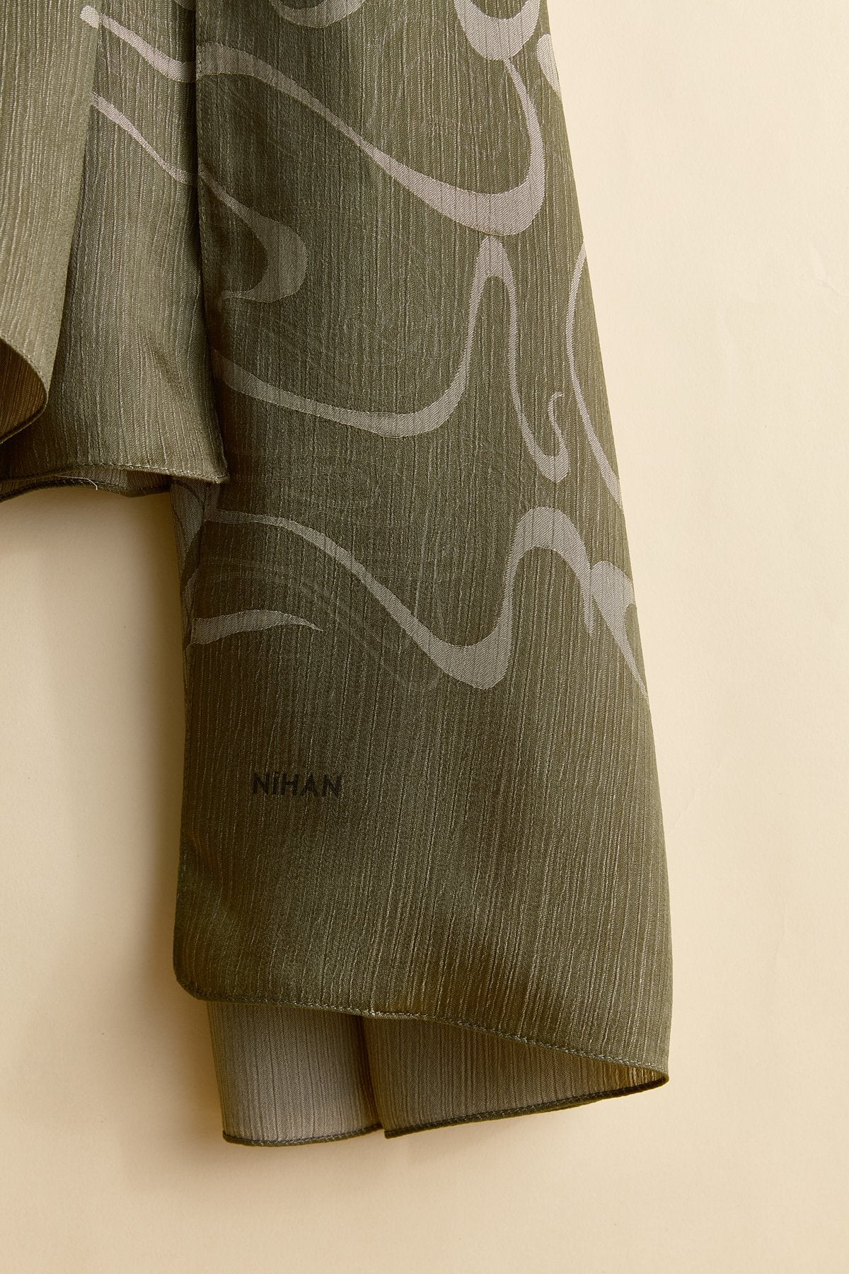 Jacquard Patterned Shawl - Khaki
