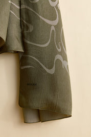Jacquard Patterned Shawl - Khaki