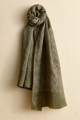 Jacquard Patterned Shawl - Khaki