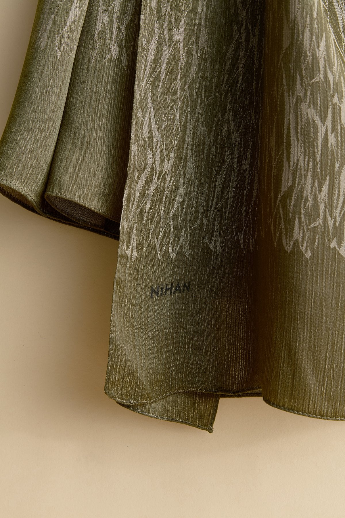 Jacquard Patterned Shawl - Khaki