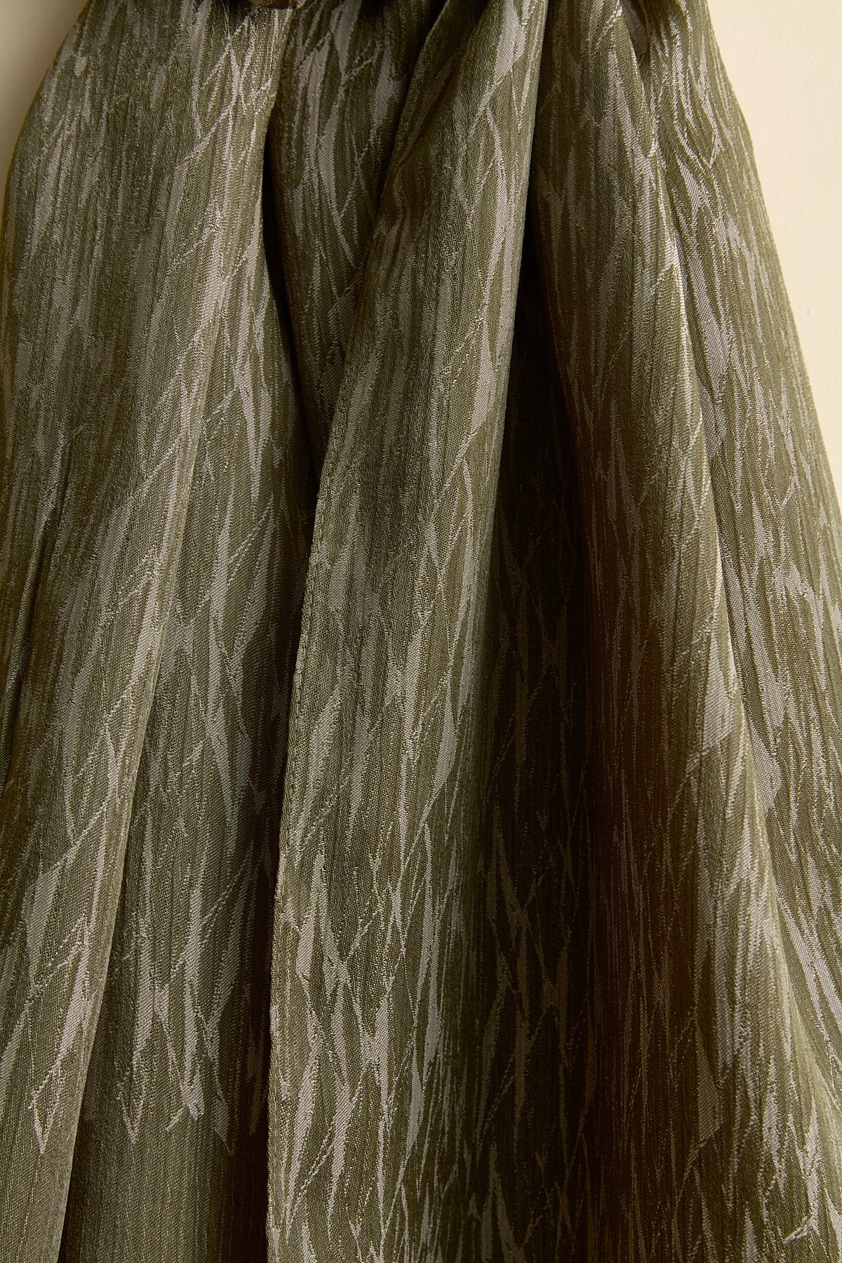 Jacquard Patterned Shawl - Khaki