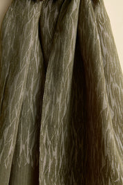 Jacquard Patterned Shawl - Khaki