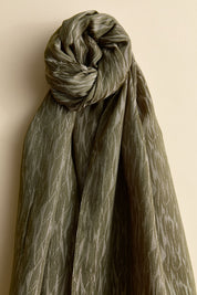 Jacquard Patterned Shawl - Khaki