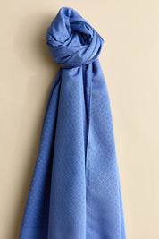 Jacquard Patterned Shawl - Indigo