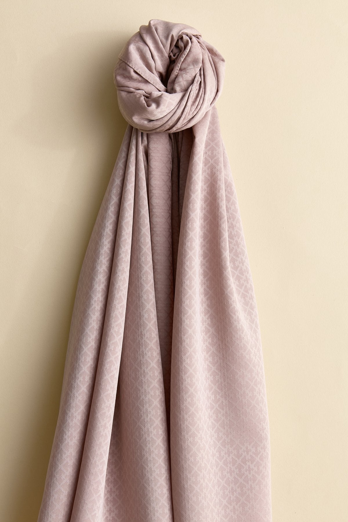 Jacquard Patterned Scarf - Coffee