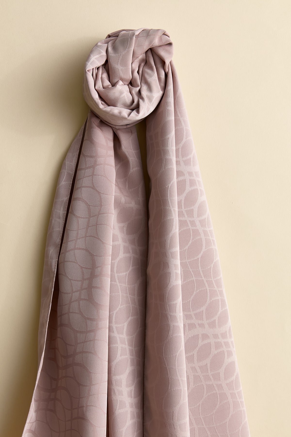 Jacquard Patterned Scarf - Coffee
