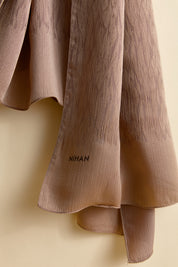 Jacquard Patterned Scarf - Coffee