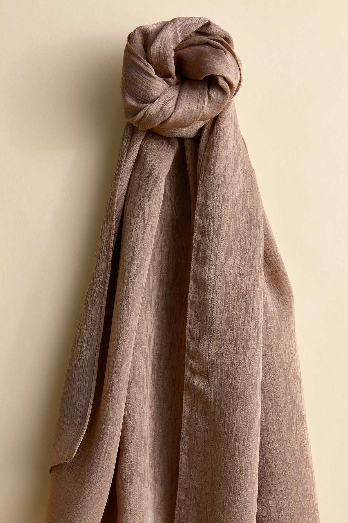 Jacquard Patterned Scarf - Coffee