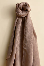 Jacquard Patterned Scarf - Coffee