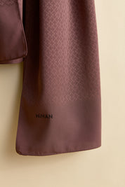 Jacquard Patterned Shawl - Dark Brown