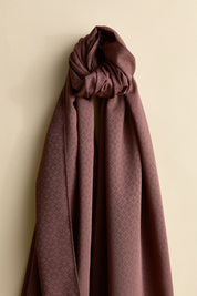 Jacquard Patterned Shawl - Dark Brown