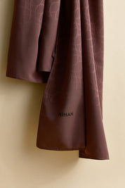Jacquard Patterned Shawl - Dark Brown