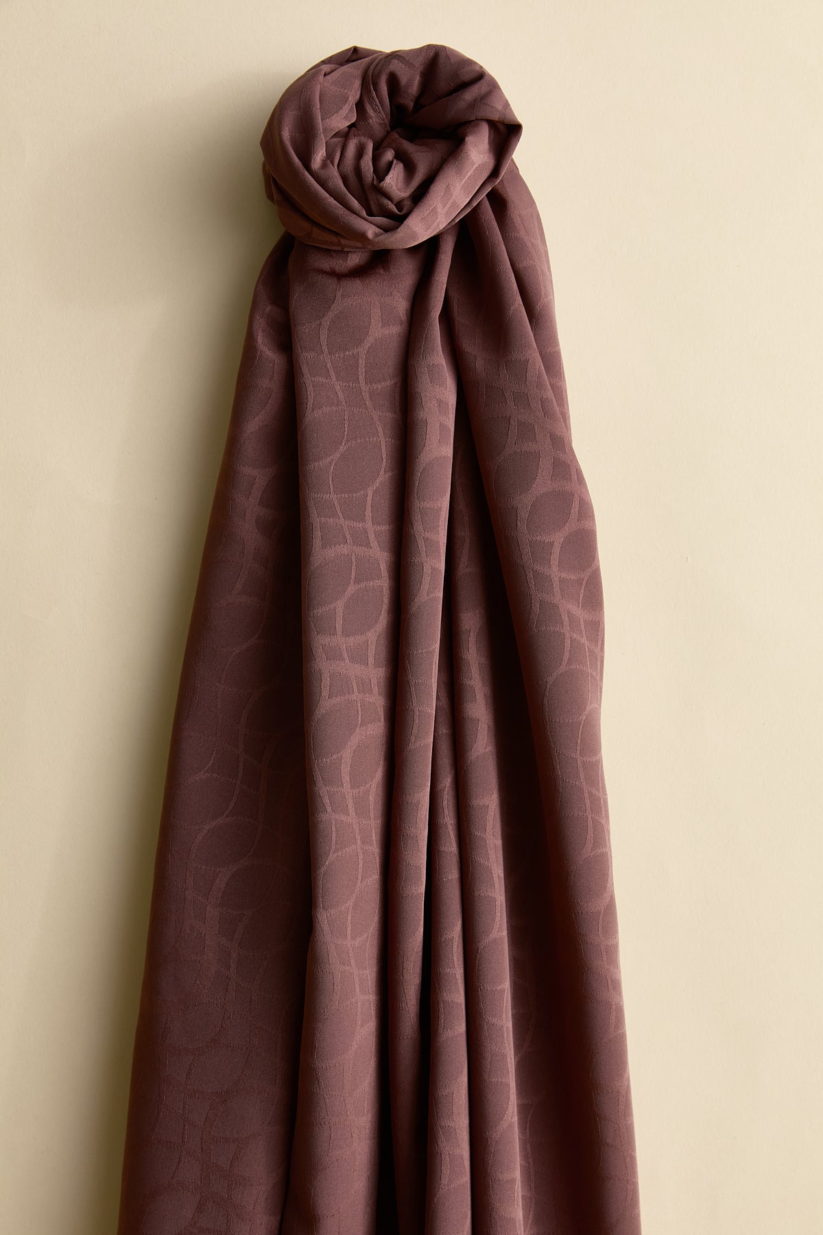 Jacquard Patterned Shawl - Dark Brown