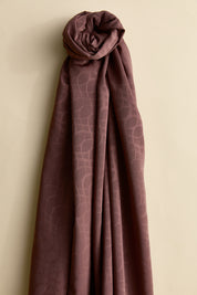 Jacquard Patterned Shawl - Dark Brown