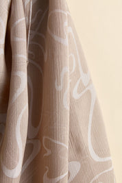 Jacquard Patterned Shawl - Sand
