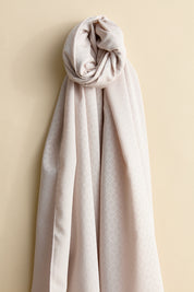 Jacquard Patterned Shawl - Sand