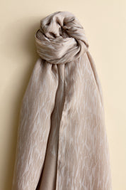 Jacquard Patterned Shawl - Sand
