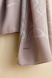 Jacquard Patterned Shawl - Mink