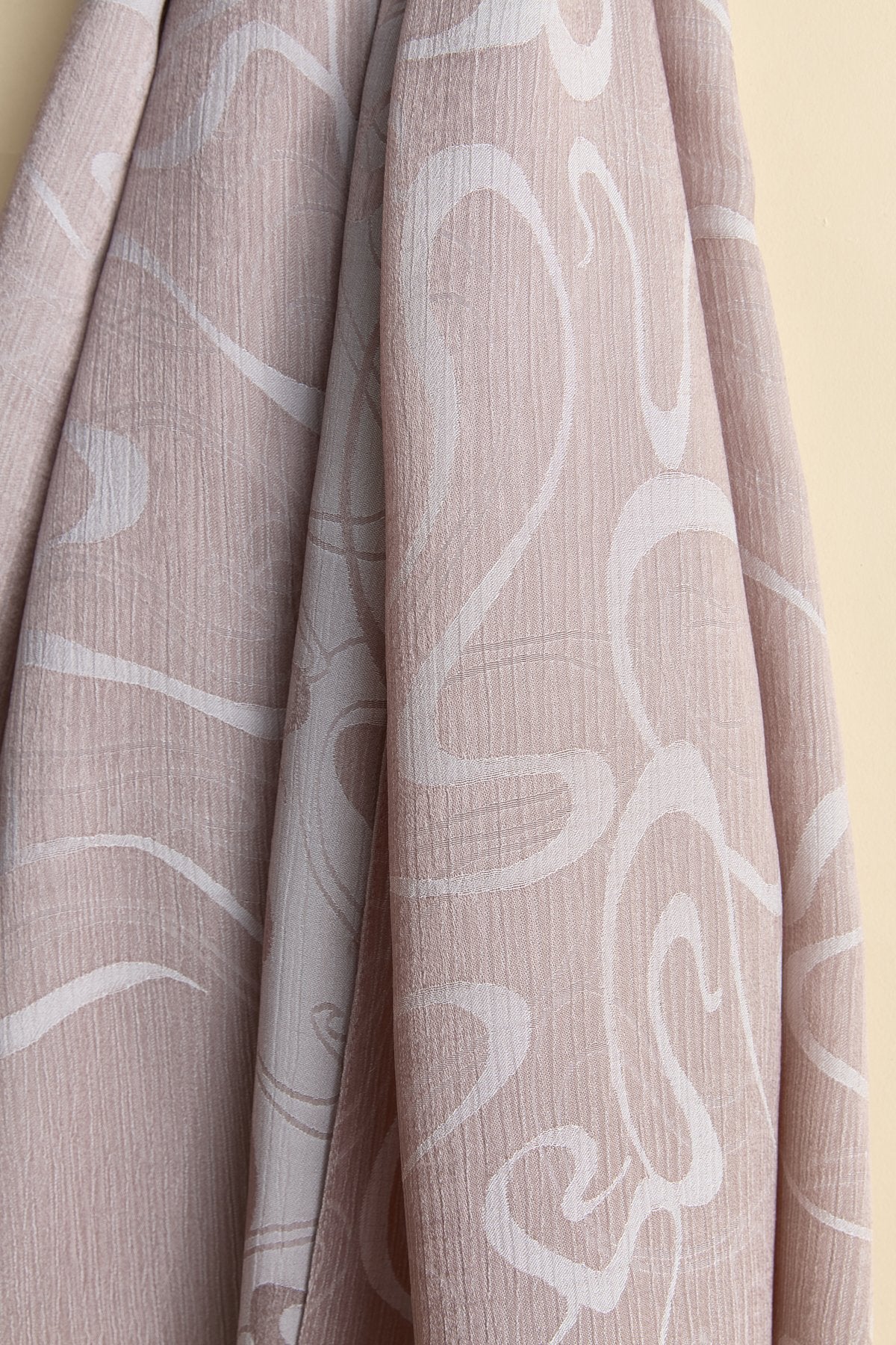 Jacquard Patterned Shawl - Mink