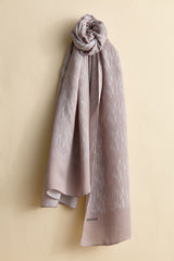 Jacquard Patterned Shawl - Mink