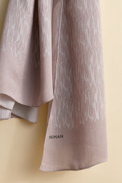 Jacquard Patterned Shawl - Mink