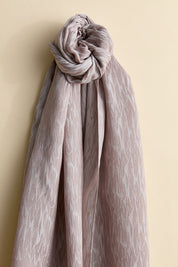Jacquard Patterned Shawl - Mink
