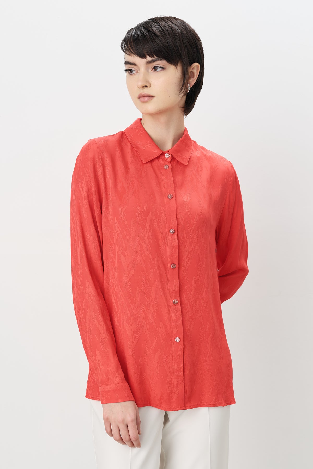 Jacquard Shirt - Coral