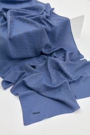 Jacquard Cotton Lyocell Scarf - Indigo