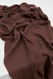 Jacquard Cotton Lyocell Scarf - Dark Brown