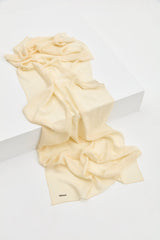 Jacquard Cotton Lyocell Scarf - Cream