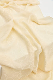 Jacquard Cotton Lyocell Scarf - Cream