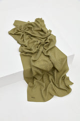 Jacquard Cotton Lyocell Scarf - Olive