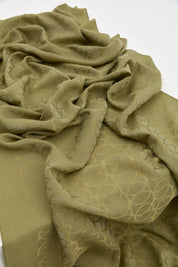 Jacquard Cotton Lyocell Scarf - Olive