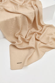 Jacquard Cotton Lyocell Scarf - Stone