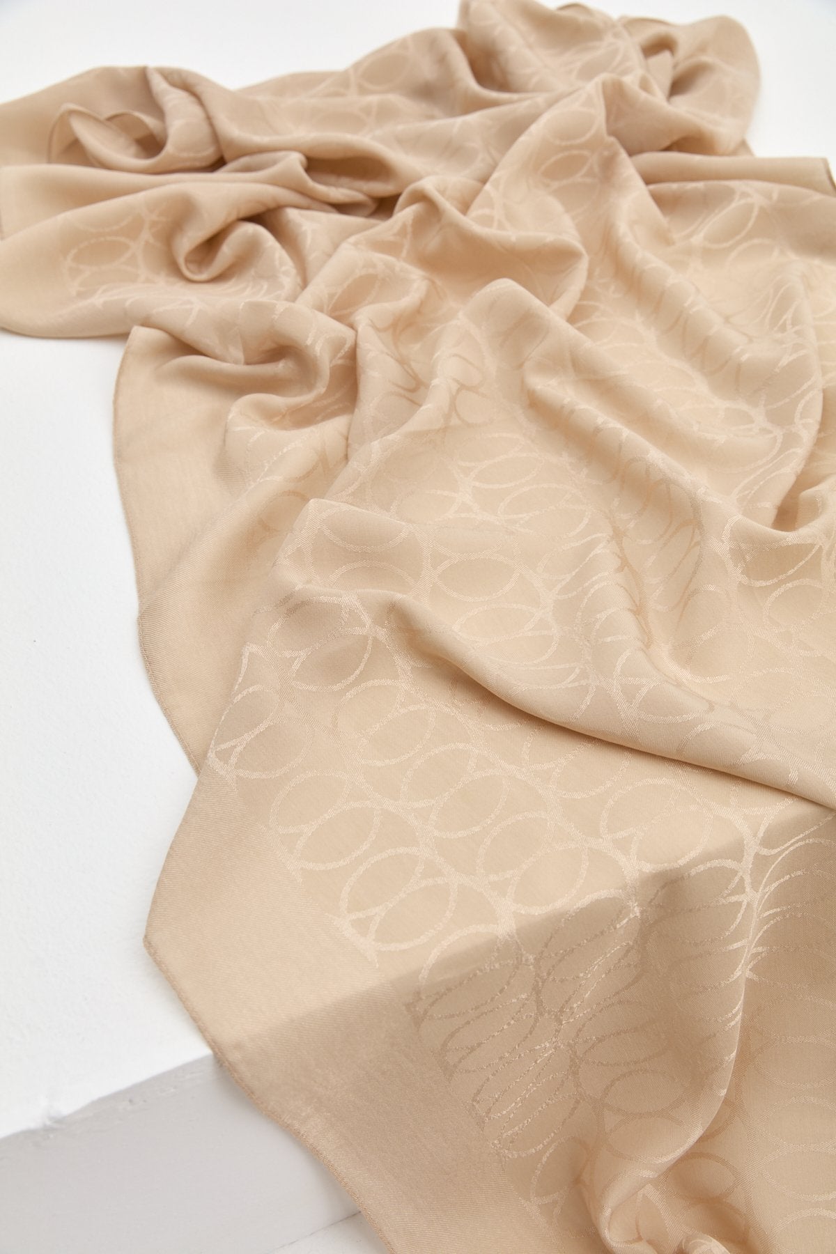 Jacquard Cotton Lyocell Scarf - Stone