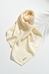 Jacquard Cotton Lyocell Scarf - Ecru