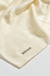 Jacquard Cotton Lyocell Scarf - Ecru