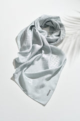 Jacquard Cotton Lyocell Scarf - Grey
