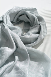 Jacquard Cotton Lyocell Scarf - Grey