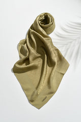 Jacquard Cotton Lyocell Scarf - Khaki