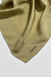 Jacquard Cotton Lyocell Scarf - Khaki