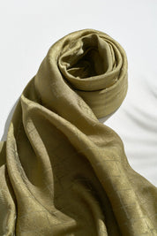 Jacquard Cotton Lyocell Scarf - Khaki